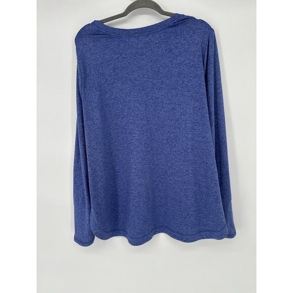 Athleta Uptempo Long Sleeve Top Blue Womens Size 2X Round Hem Athletic Stretch - Picture 4 of 10